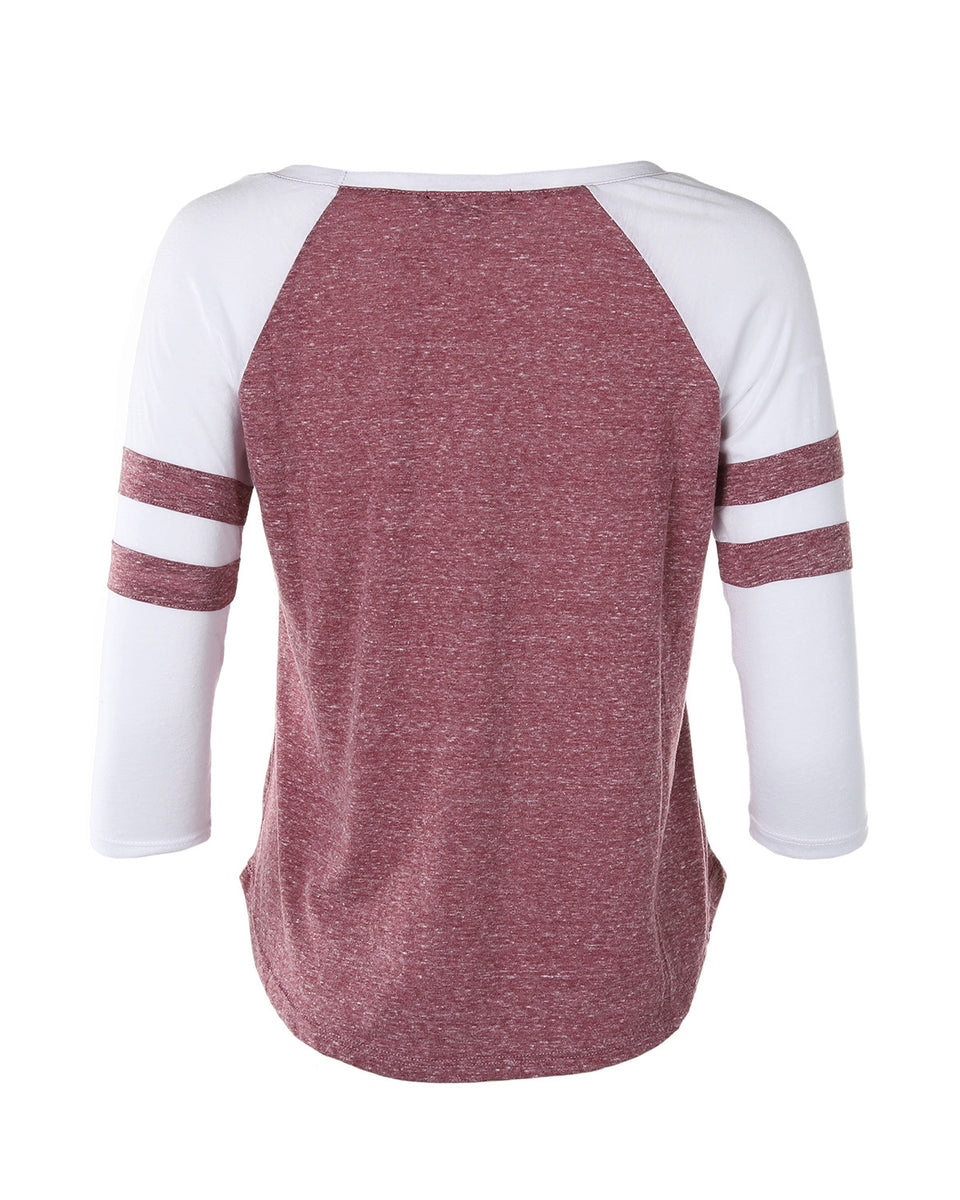  Duola Women's 3/4 Sleeve Raglan T Shirt White Sox Logo