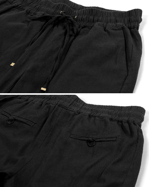 ZIMEGO  Women's Comfy Drawstring Elastic Waist Linen Summer Pants