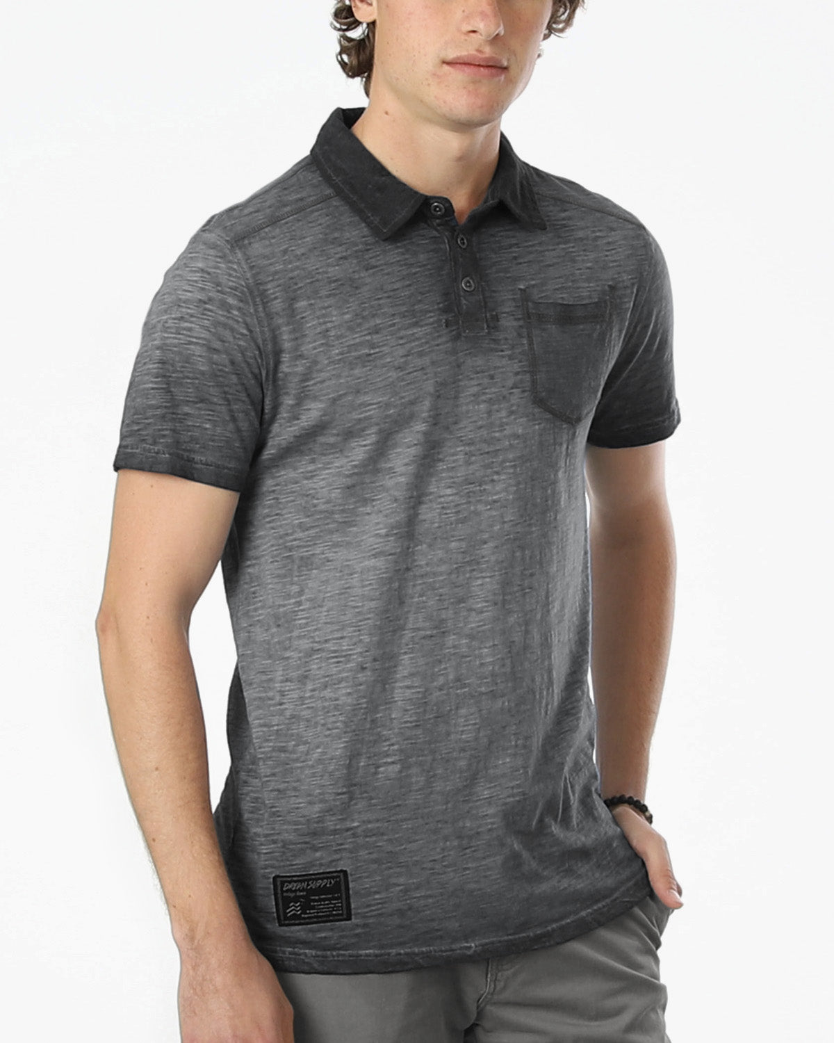 ZIMEGO Polo de manga corta con botones vintage y bolsillo Henley para hombre 