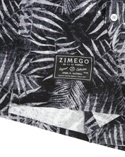 ZIMEGO Camisa hawaiana de manga corta elástica informal con botones Aloha para hombre 