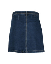 BUTTON FRONT COMFORT STRETCH DENIM SKIRT