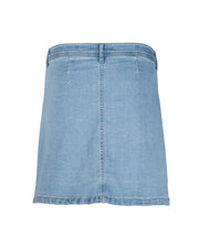 BUTTON FRONT COMFORT STRETCH DENIM SKIRT