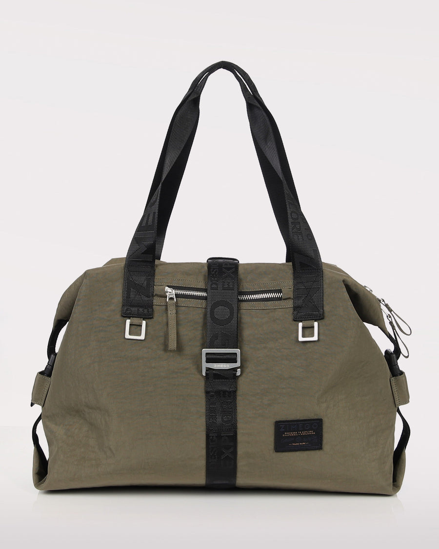 zimego weekender duffle bag dark olive product detail view image