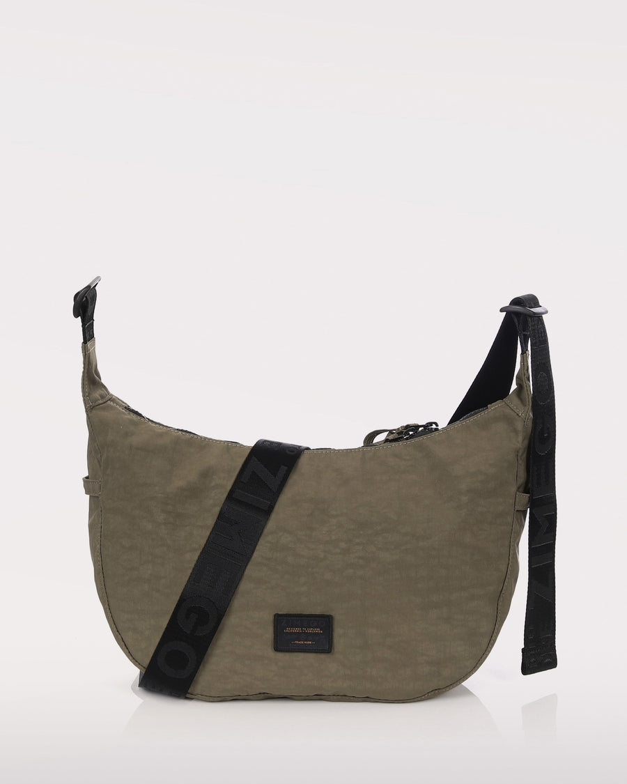 zimego crossbody crescent bag dark olive product detail view image