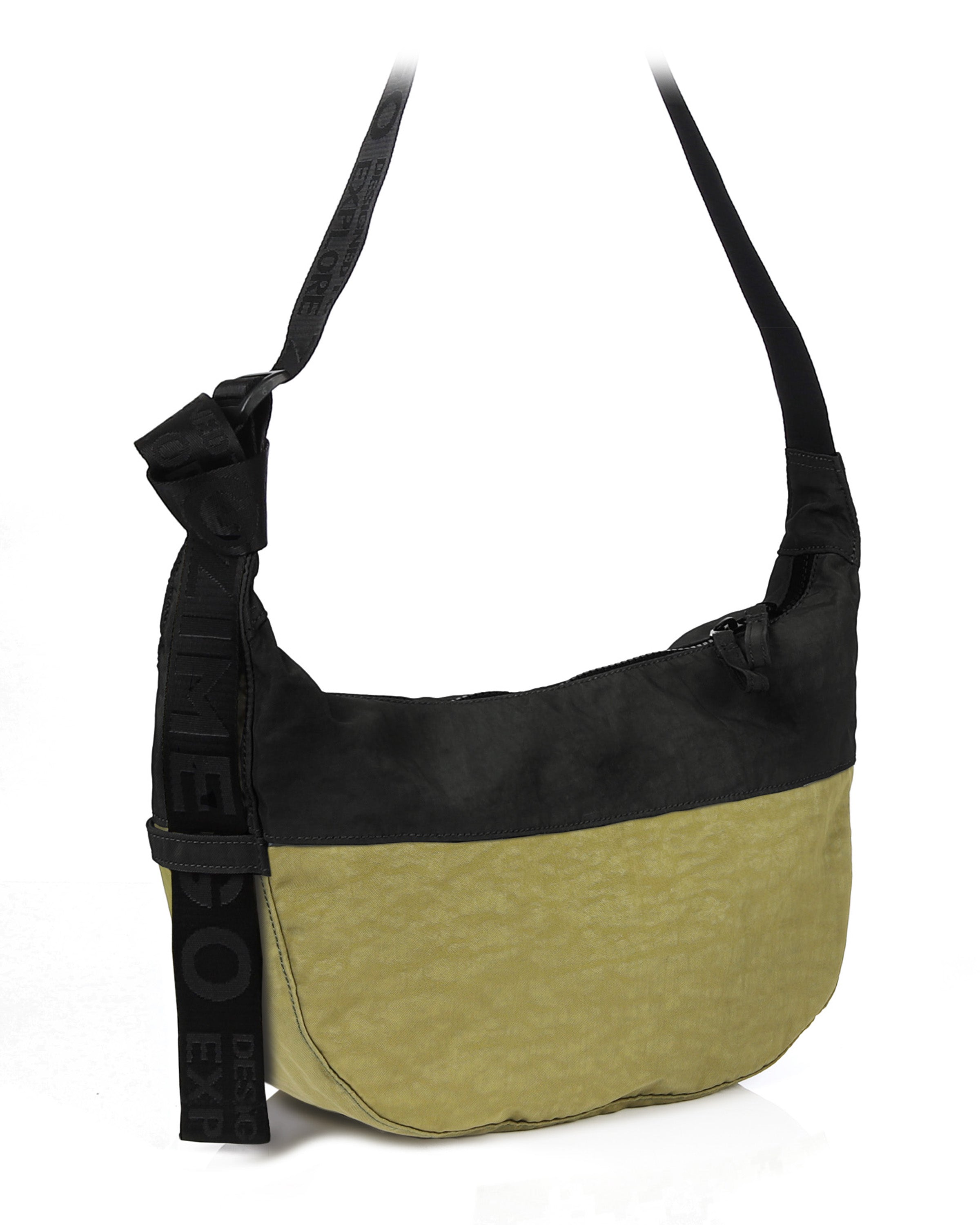 zimego crossbody crescent bag olive black product detail view image