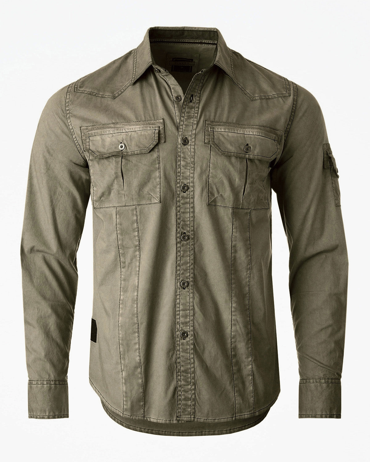 ZIMEGO Men's Stretch Flex Slim Color Washed Vintage Rugged Fashion Button Shirts