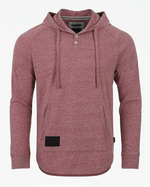 ZIMEGO Sudadera con capucha Henley Raglan de manga larga para hombre con bolsillo canguro 