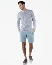 ZIMEGO Henley de moda con cuello en Y de doble capa y manga larga para hombre - ZGLS247