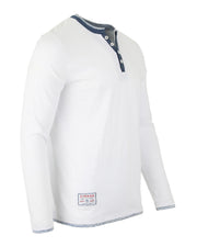 ZIMEGO Henley de moda con cuello en Y de doble capa y manga larga para hombre - ZGLS247