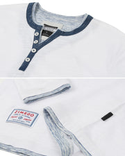 ZIMEGO Henley de moda con cuello en Y de doble capa y manga larga para hombre - ZGLS247