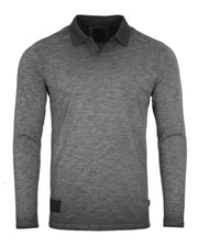 ZIMEGO Mens Long Sleeve Vintage V-Neck Henley Polo T-Shirt