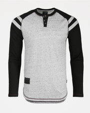 ZIMEGO Men's Long Sleeve Athletic Stripes Arm Contrast Raglan Henley - ZGLS555