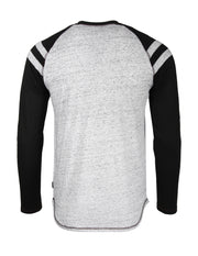 ZIMEGO Men's Long Sleeve Athletic Stripes Arm Contrast Raglan Henley - ZGLS555