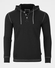 ZIMEGO Henley térmico de manga larga, ligero, con capucha, para hombre 