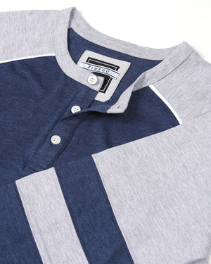 Color Block 3/4 Sleeve Stretch Casual Baseball Button Henley Shirts