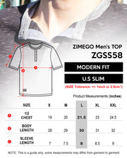 ZIMEGO Camisas casuales Henley de manga corta con botones en contraste para hombre 