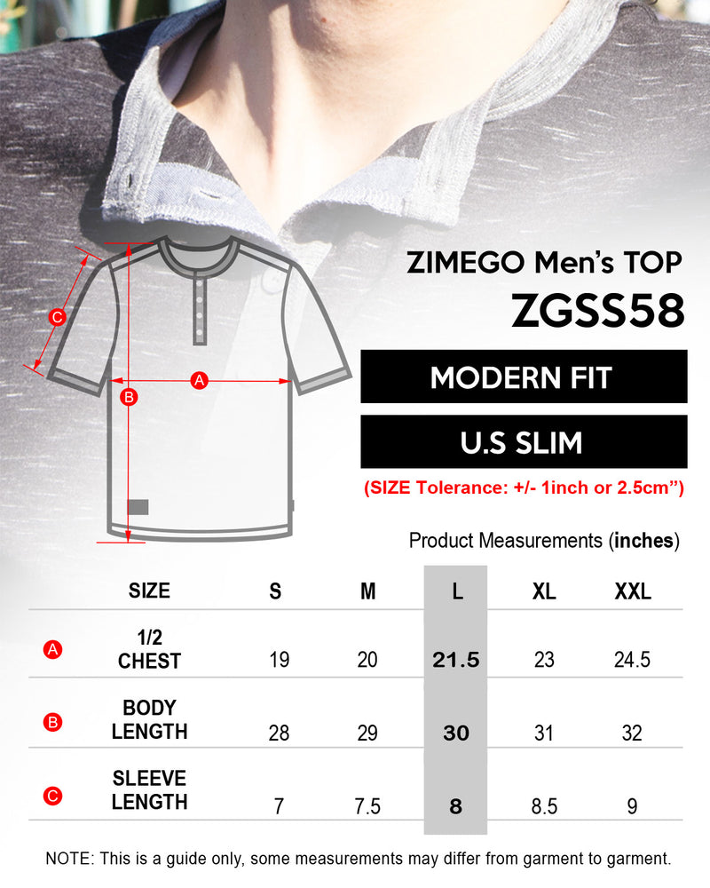 ZIMEGO Camisas casuales Henley de manga corta con botones en contraste para hombre 