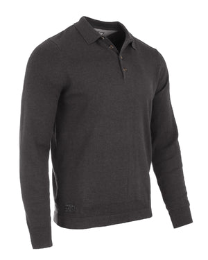 ZIMEGO Polo casual para hombre - Jersey de manga larga con botones 