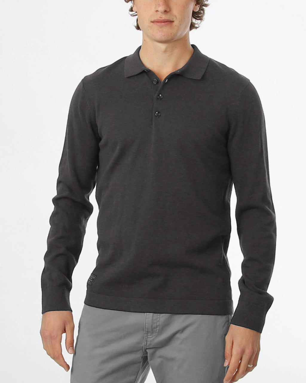 ZIMEGO Men's Casual Polo Sweater - Long Sleeve Pullover Button Knit Shirt