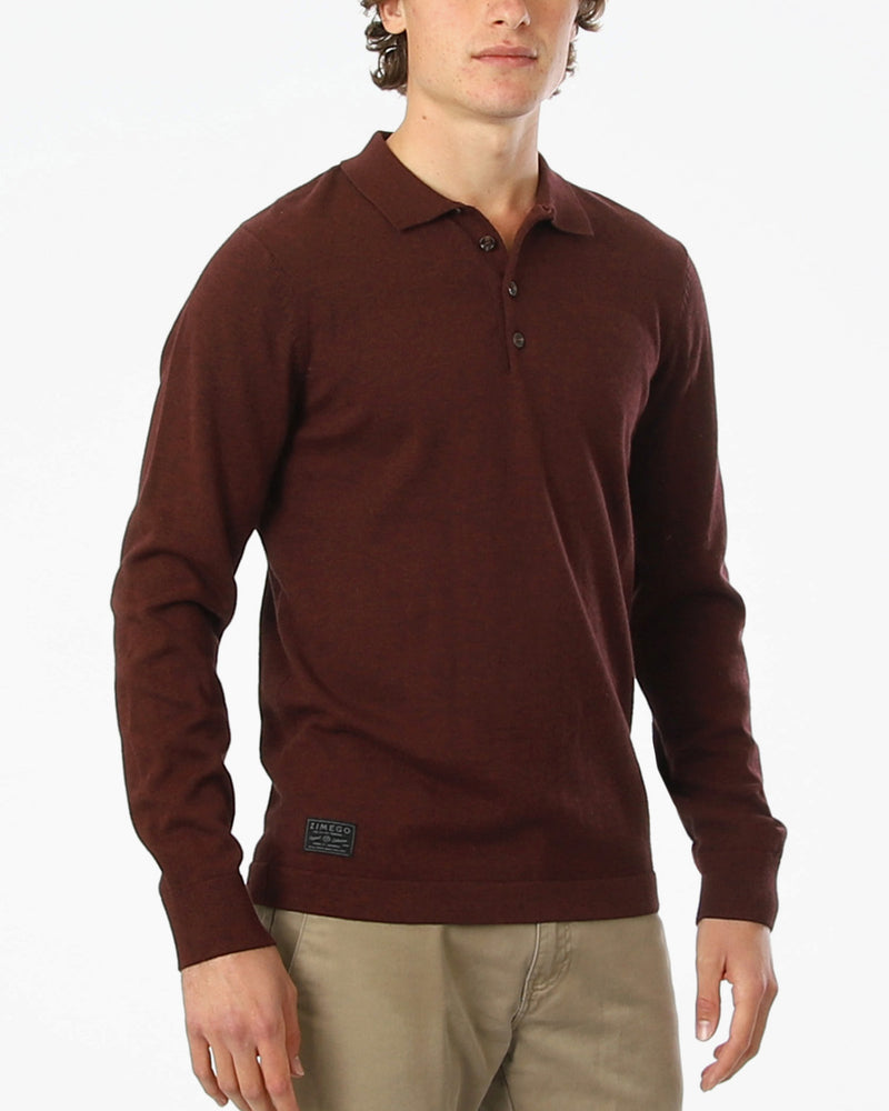 ZIMEGO Polo casual para hombre - Jersey de manga larga con botones 