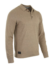 ZIMEGO Men's Casual Polo Sweater - Long Sleeve Pullover Button Knit Shirt