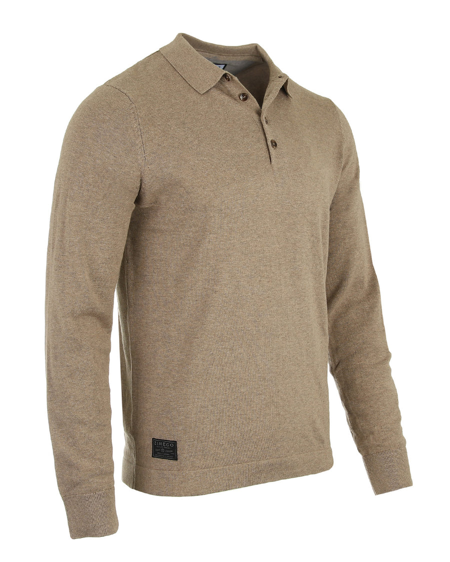 ZIMEGO Polo casual para hombre - Jersey de manga larga con botones 