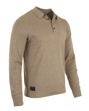 ZIMEGO Polo casual para hombre - Jersey de manga larga con botones 