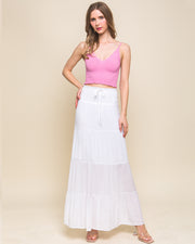 SMOCKED MAXI SKIRT