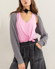 SUMMER ESSENTIAL LONG SLEEVE KNIT BOLERO