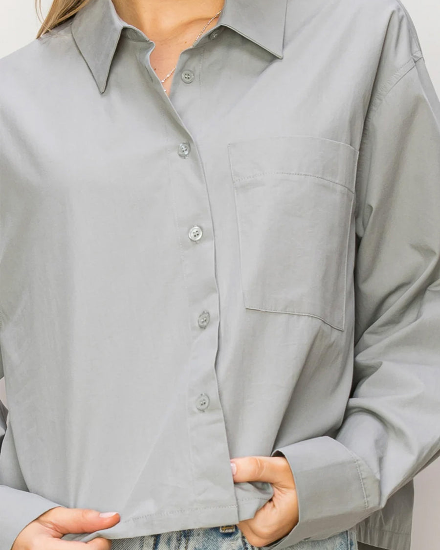 OVERSIZE POPLIN CROP SHIRT