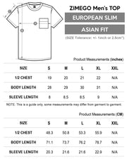 ZIMEGO Mens Chest Pocket T Shirts - Urban Hip Hop Streetwear Hipster Tshirts for Men