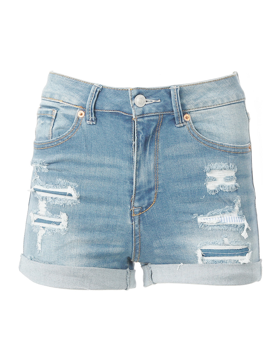 ZIMEGO Women’s Junior Fit Classic Mid Rise Distressed Denim Frayed Cute Shorts