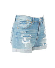 ZIMEGO Women’s Junior Fit Classic Mid Rise Distressed Denim Frayed Cute Shorts