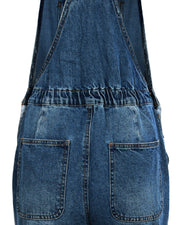 JUNIOR NON-STRETCH DENIM DESTROYED OVERALLS