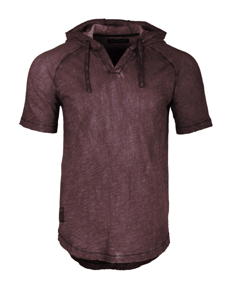 zimego garment dyed short sleeve hoodie