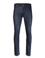 ZIMEGO Men's Slim Cut Skinny Fit Stretch Raw Denim Pants Classic Five Pocket Jeans - INDIGO