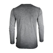 Dream Supply Mens Long Sleeve V-Neck Henley Oil Wash Contrast Seam Vintage Shirt - Charcoal - DREAM SUPPLY by ZIMEGO