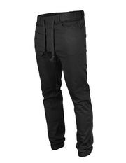 Victorious by ZIMEGO - Pantalones jogger elásticos de corte ajustado y sarga para hombre - Negro 