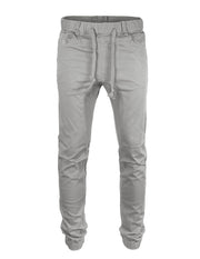 Victorious by ZIMEGO - Mens Twill Slim Fit Stretch Jogger Pants - Dark Grey