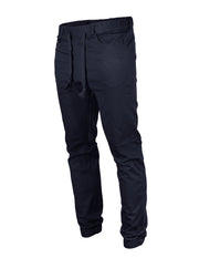 Victorious by ZIMEGO - Pantalones jogger elásticos de corte ajustado y sarga para hombre - NAVY 