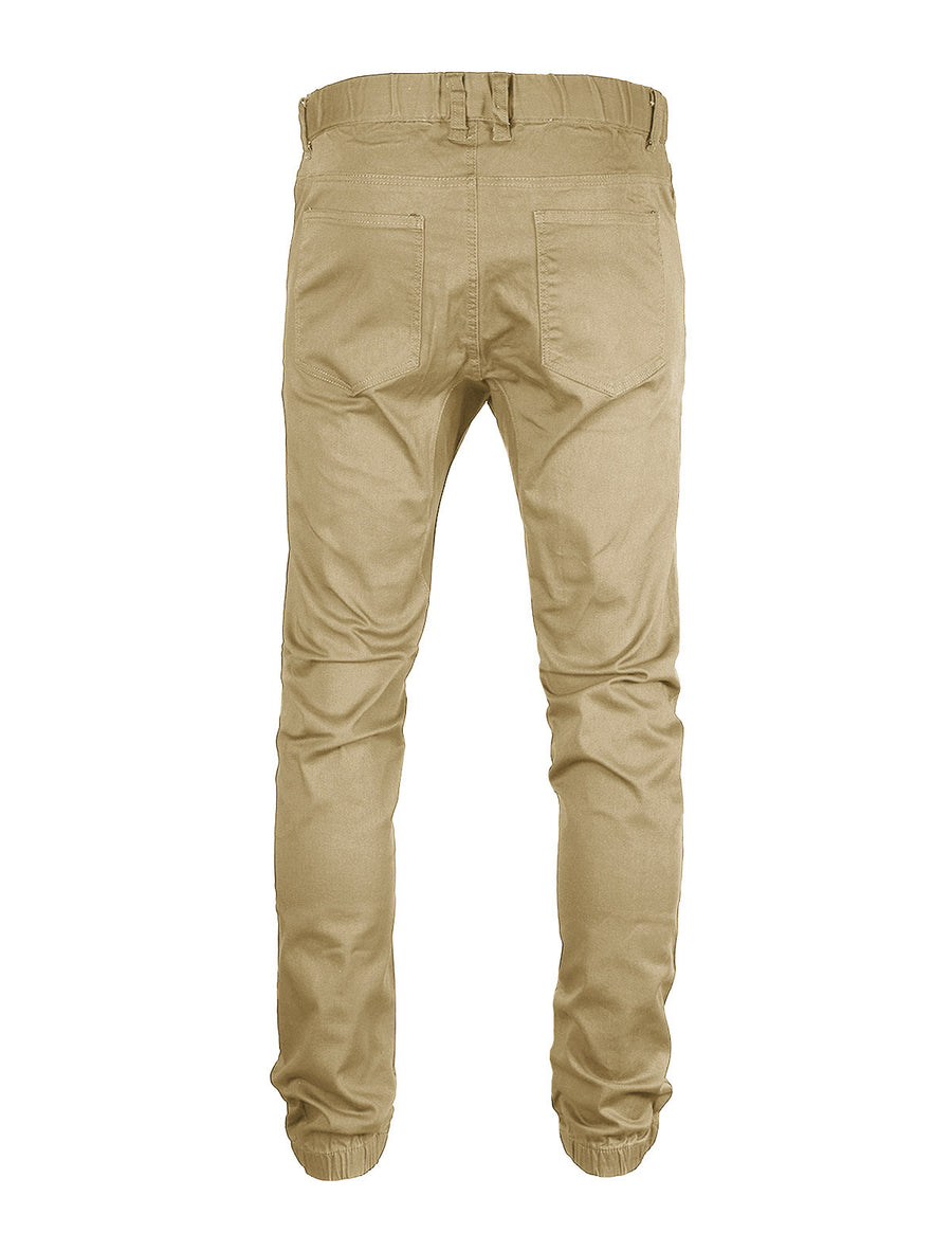 Victorious by ZIMEGO - Mens Twill Jogger Pants - KHAKI - DREAM SUPPLY by ZIMEGO