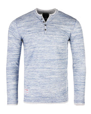 ZIMEGO Henley de moda con cuello en Y de doble capa y manga larga para hombre - ZGLS247