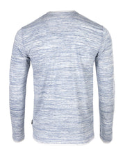 ZIMEGO Henley de moda con cuello en Y de doble capa y manga larga para hombre - ZGLS247