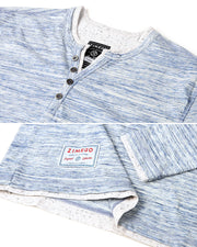 ZIMEGO Henley de moda con cuello en Y de doble capa y manga larga para hombre - ZGLS247