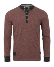 ZIMEGO Camisas Henley casuales de manga larga con botones en contraste y puños en el cuello para hombre 