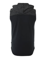 ZIMEGO Men's Color Block Sleeveless Pullover Kangaroo Pocket Workout Hooded Tank - 051