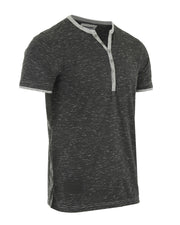 ZIMEGO Camisetas Henley para hombre – Manga corta con cuello y dobladillo en contraste, camisetas de moda informales activas 