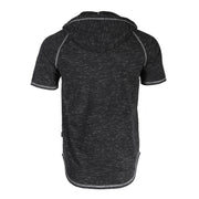 ZIMEGO Short Sleeve Raglan Henley Hoodie Round Bottom Semi Longline T-Shirt - DREAM SUPPLY by ZIMEGO